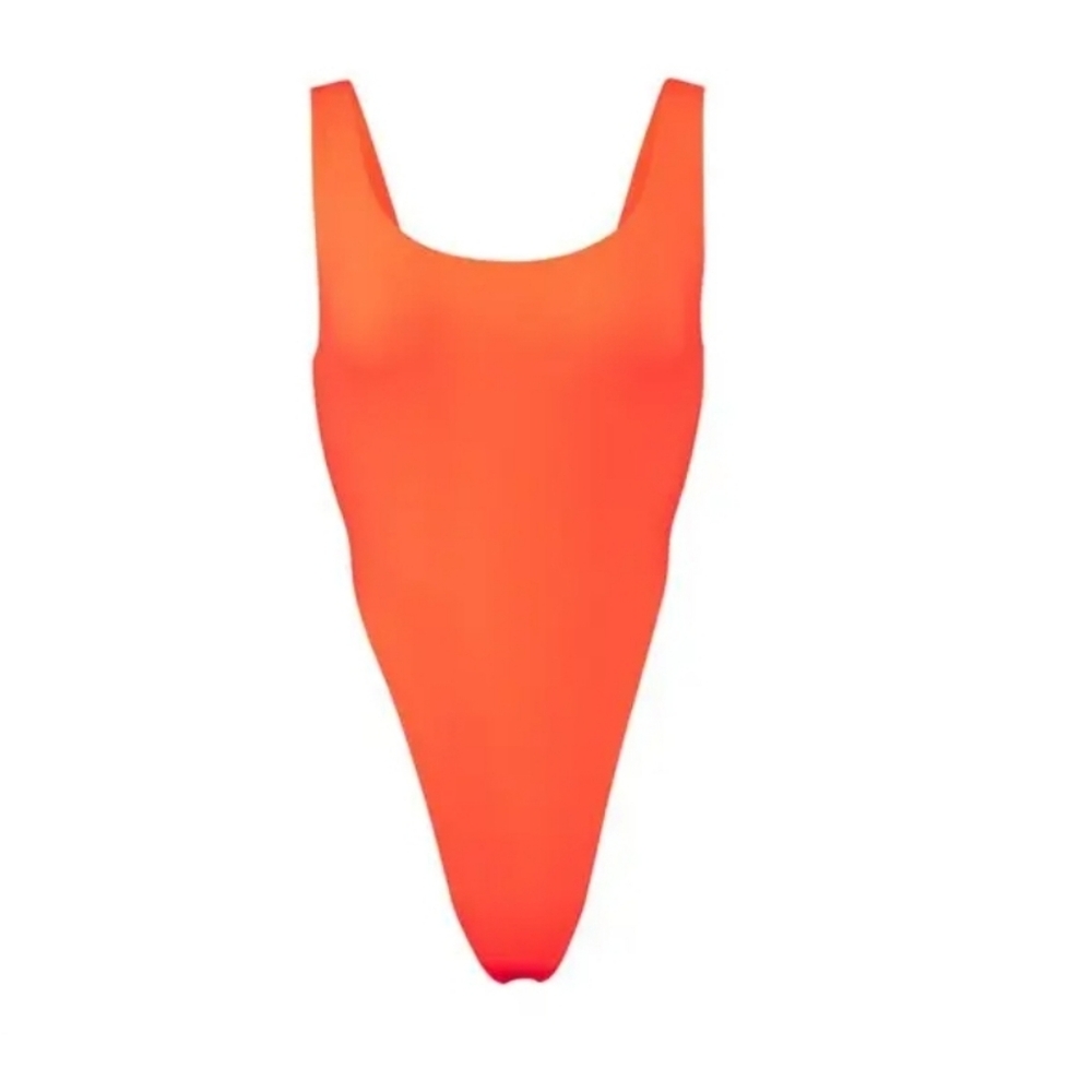 SKIMS FITS EVERYBODY HIGH CUT BODYSUIT/ NEON ORANGE/ 3X/ NWT